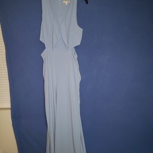 GB L Blue Fav Tie Front Jumpsuit